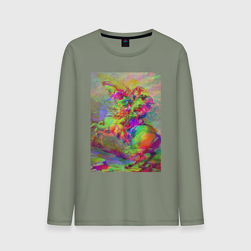 Мужской лонгслив Бонапарт на перевале Сен-Бернар с глюками / Авокадо – фото 1