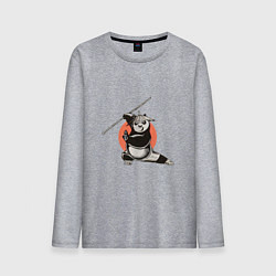 Мужской лонгслив Кунгфу панда По с бамбуковой палкой