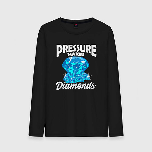 Мужской лонгслив Pressure makes diamonds / Черный – фото 1