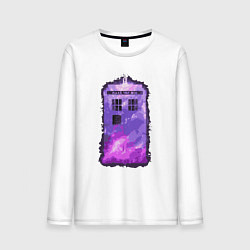 Лонгслив хлопковый мужской Violet tardis, цвет: белый