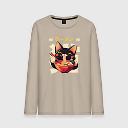 Мужской лонгслив Ramen and cat