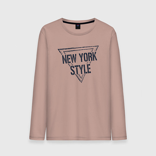 Мужской лонгслив USA - New York / Пыльно-розовый – фото 1