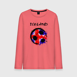Лонгслив хлопковый мужской Сборная Исландии, цвет: коралловый