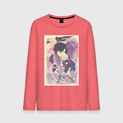 Лонгслив хлопковый мужской Магическая битва Тодзи Фусигуро сильнейший, цвет: коралловый