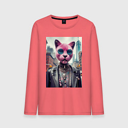 Мужской лонгслив Модная кошечка из Нью-Йорка