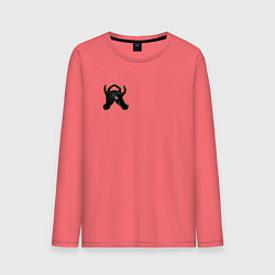 Лонгслив хлопковый мужской The cursed spirit of Jogo, цвет: коралловый