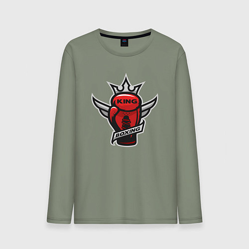 Мужской лонгслив Бокс король / Авокадо – фото 1