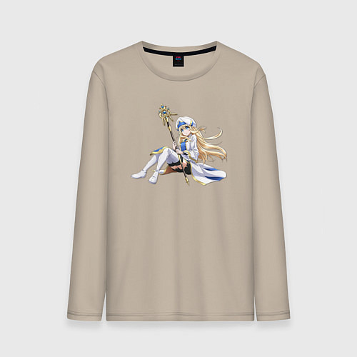 Мужской лонгслив Жрица из аниме Убийца Гоблинов / Миндальный – фото 1