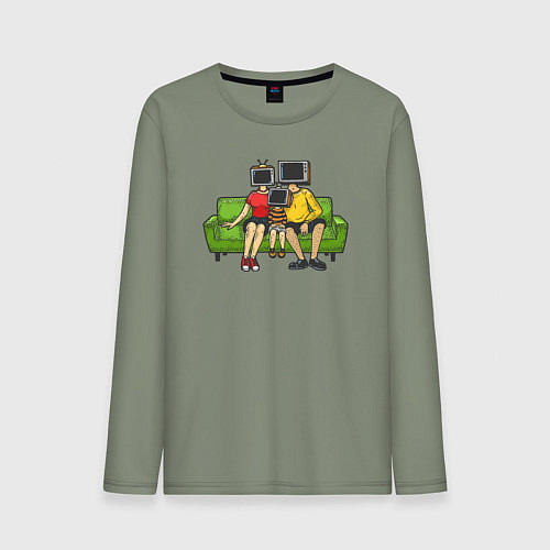 Мужской лонгслив Телевизионная семья / Авокадо – фото 1