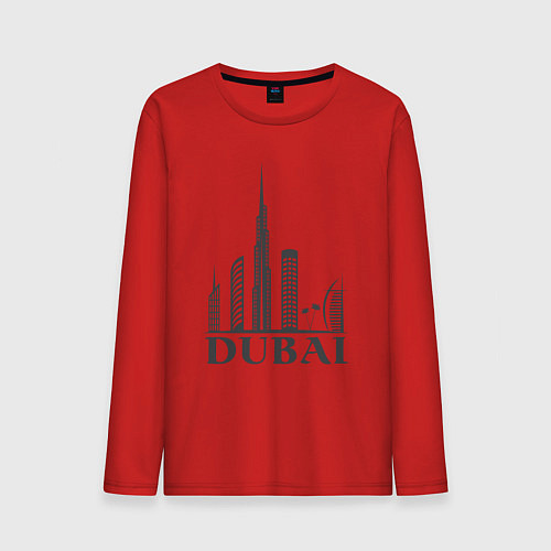 Мужской лонгслив Dubai city style / Красный – фото 1