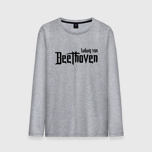 Мужской лонгслив Бетховен чёрный / Меланж – фото 1