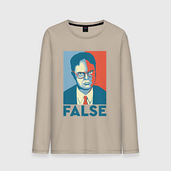 Лонгслив хлопковый мужской Dwight false - офис, цвет: миндальный