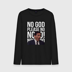 Лонгслив хлопковый мужской No god please no - the office, цвет: черный