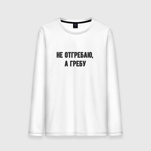 Мужской лонгслив Не отгребаю гребу / Белый – фото 1