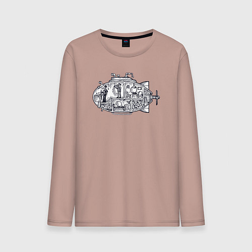 Мужской лонгслив Субмарина мой дом / Пыльно-розовый – фото 1