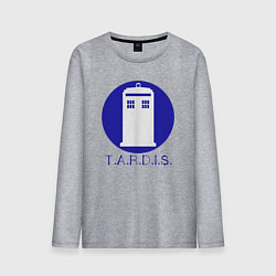 Лонгслив хлопковый мужской Blue tardis, цвет: меланж