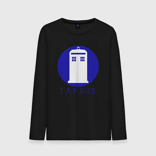 Мужской лонгслив Blue tardis / Черный – фото 1