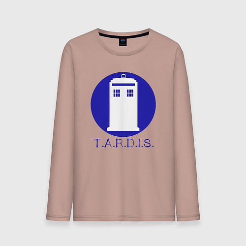 Мужской лонгслив Blue tardis / Пыльно-розовый – фото 1