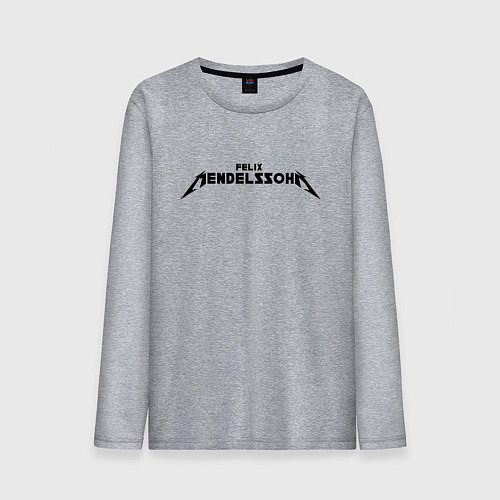 Мужской лонгслив Мендельсон чёрный / Меланж – фото 1