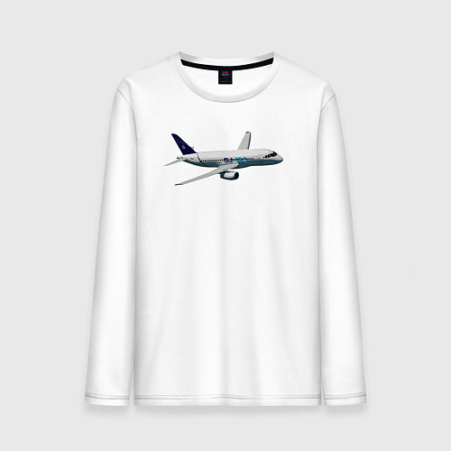 Мужской лонгслив Опытный самолет SJ-100 ВС 95005 / Белый – фото 1