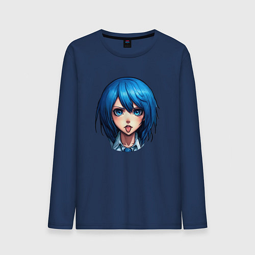 Мужской лонгслив Синеглазая / Тёмно-синий – фото 1