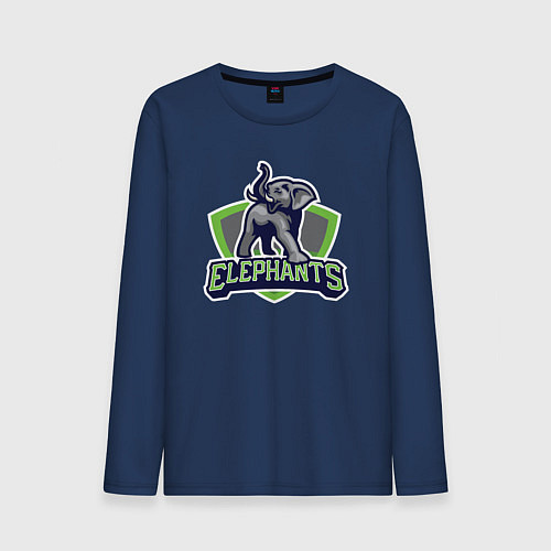 Мужской лонгслив Elephants / Тёмно-синий – фото 1