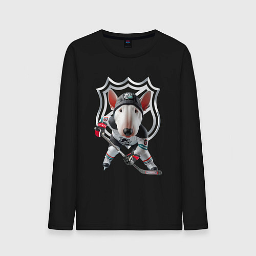 Мужской лонгслив Bully is an NHL forward - ai art / Черный – фото 1