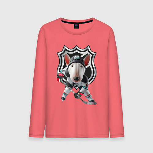 Мужской лонгслив Bully is an NHL forward - ai art / Коралловый – фото 1