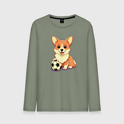 Мужской лонгслив Корги с мячом