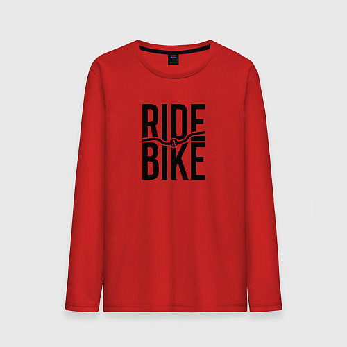 Мужской лонгслив Black ride bike / Красный – фото 1