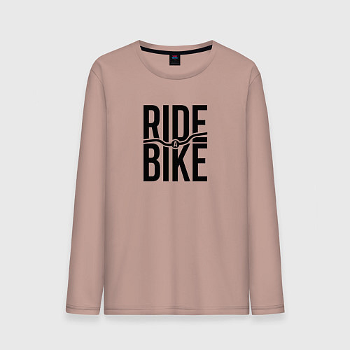 Мужской лонгслив Black ride bike / Пыльно-розовый – фото 1