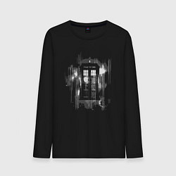 Лонгслив хлопковый мужской Tardis grey, цвет: черный