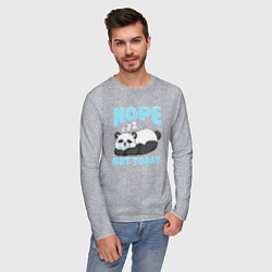 Лонгслив хлопковый мужской Неа не сегодня, цвет: меланж — фото 2