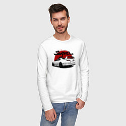 Лонгслив хлопковый мужской Автомобиль Toyota Supra, цвет: белый — фото 2