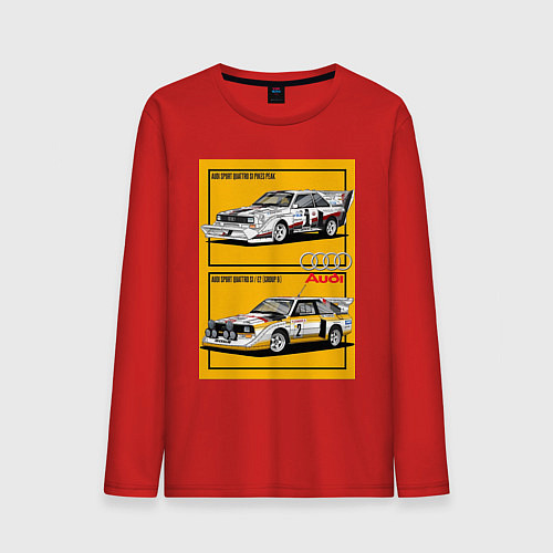 Мужской лонгслив Audi гоночные / Красный – фото 1