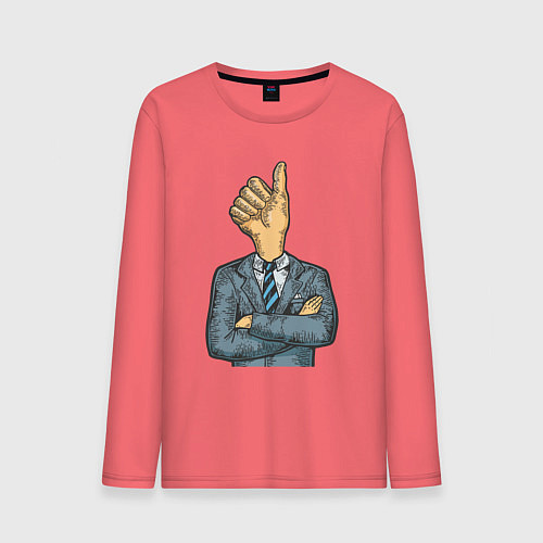 Мужской лонгслив Хороший босс / Коралловый – фото 1