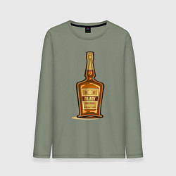 Лонгслив хлопковый мужской Brandy bottle, цвет: авокадо