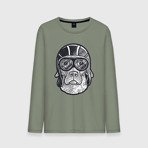 Мужской лонгслив Пёс авиатор / Авокадо – фото 1