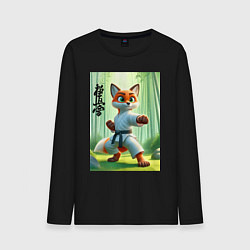 Лонгслив хлопковый мужской Kyokushin karate - fox, цвет: черный