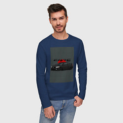 Лонгслив хлопковый мужской Honda Civic, цвет: тёмно-синий — фото 2
