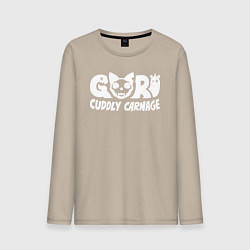 Лонгслив хлопковый мужской Goro cuddly carnage logotype, цвет: миндальный