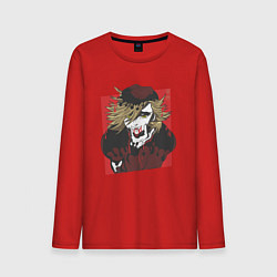 Лонгслив хлопковый мужской Клинок рассекающий демонов 2 Высшая Луна Доума, цвет: красный