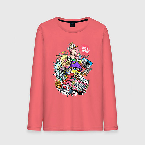 Мужской лонгслив Делай всё по-своему / Коралловый – фото 1