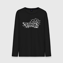 Лонгслив хлопковый мужской South of midnight logo, цвет: черный