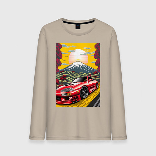 Мужской лонгслив Toyota Supra jdm автомобиль / Миндальный – фото 1