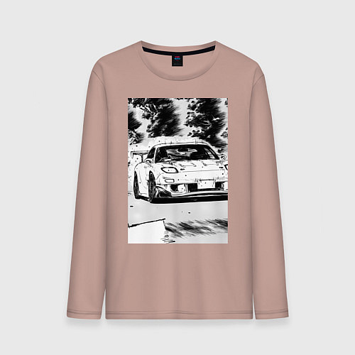 Мужской лонгслив Mazda rx-7 автомобиль гоночный / Пыльно-розовый – фото 1