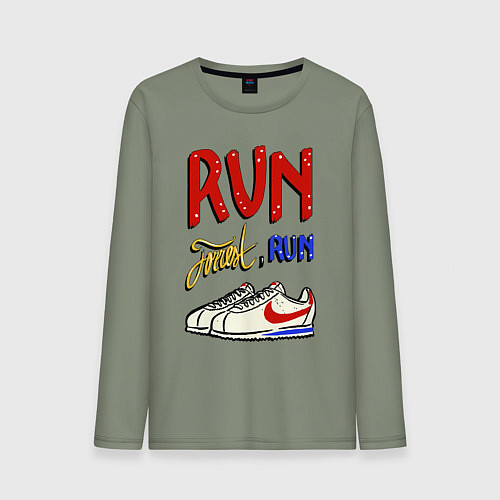 Мужской лонгслив Форест Гамп - беги Форрест беги / Авокадо – фото 1