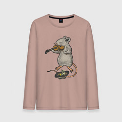 Мужской лонгслив Мышонок скрипач