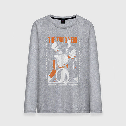 Мужской лонгслив Haikyuu!! Хаику Волейбол третьегодки Асахи Азумане / Меланж – фото 1
