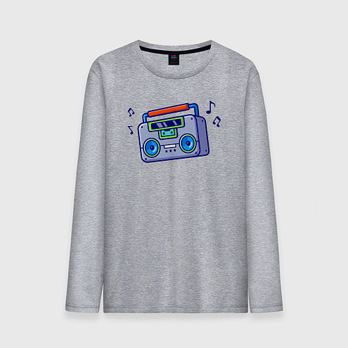 Мужской лонгслив Музыкальный бумбокс / Меланж – фото 1